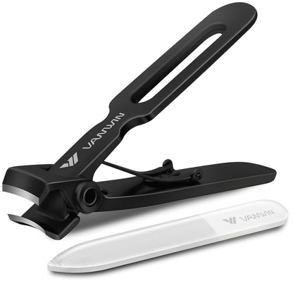 Nail Clippers for Thick Nails, 16mm Wide Jaw Opening Oversized Toenail Clippers Cutter with Sharp Curved Blade and Nail File, Heavy Duty Stainless Steel Fingernail Clippers for Seniors Elderly