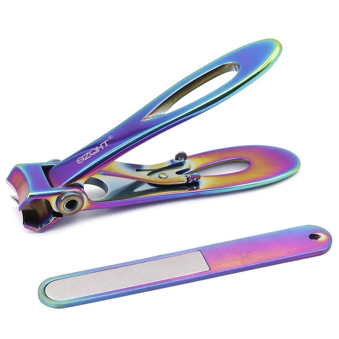 Ultra Wide Jaw Opening Nail Clippers Set, Toenail Clippers for Thick Nails, Heavy Duty Nail Cutter, Stainless Steel Toe Nail Clippers for Seniors, Men & Women Manicure,Pedicure,Big(Black)