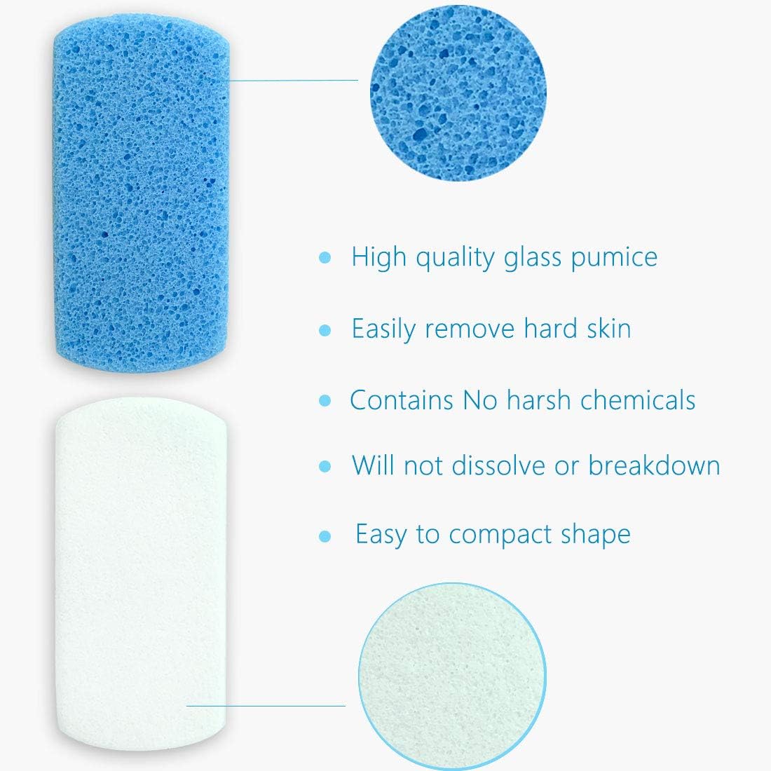 Maryton Glass Pumice Stone for Feet Pedicure Tools Foot Scrubber, 2PCS