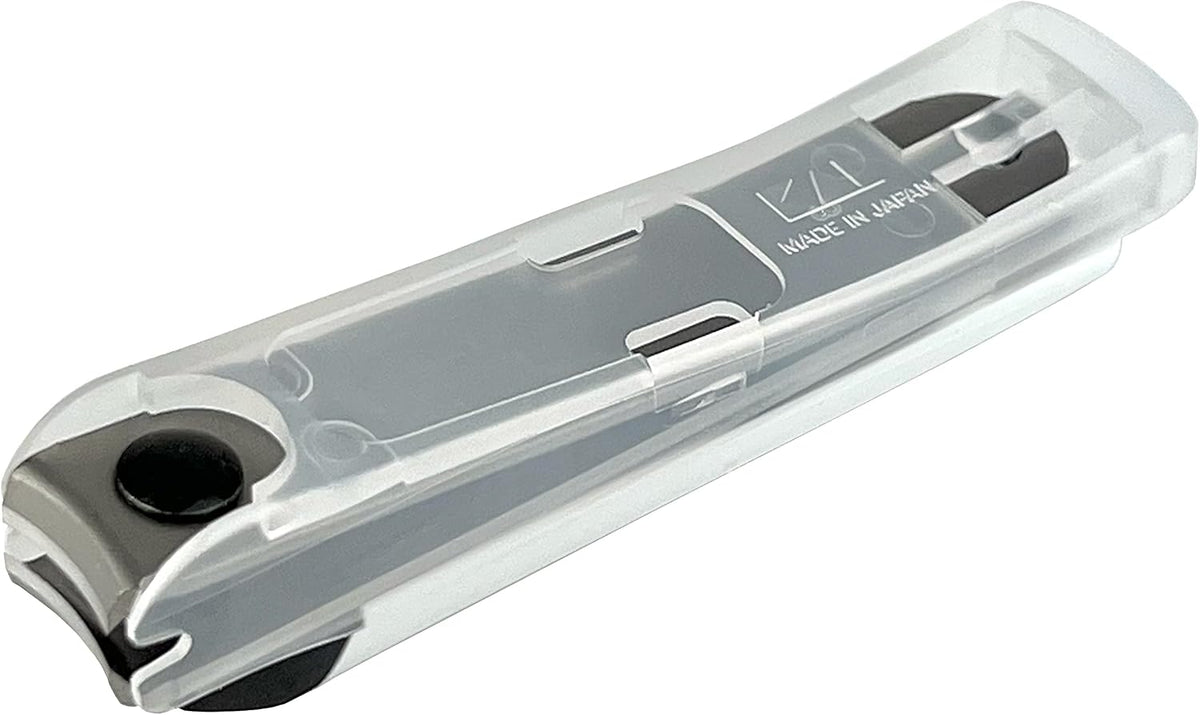 Kai Nail Clippers Type 001S White Stainless Steel Fingernail Toenail Thick Nail Clipper Cutter KE0121 with File & Catcher for Adult Seniors Men Women Made in Japan
