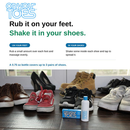 On Your Toes Foot Powder, Natural Aluminum-Free Shoe Odor Eliminator 1-Pack