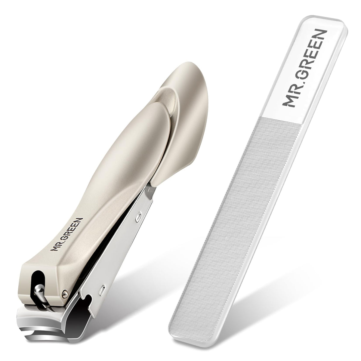 MR.GREEN Nail Clippers Stainless Steel Anti Splash Fingernail Cutter Manicure Tools Bionics Design Pedicure Scissor Nail Trimmer (Nail Clipper Two-Pack (Medium+Large))