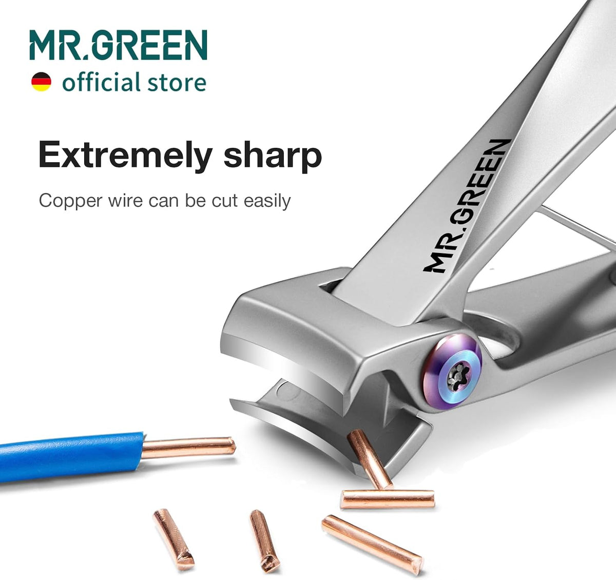 MR.GREEN Nail Clippers Wide Jaw Opening Stainless Steel Fingernail Clipper Thick Hard Toenail Cutter Manicure Scissors Tools (Nail Clipper (Large))