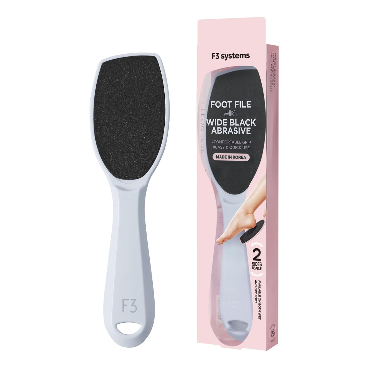 Wide Emery Foot File(Pink), Double-Sided Pedicure Tool, Colossal Professional Foot Scrubber for Men & Women, Effective for Cracked Heel, Callus Remover