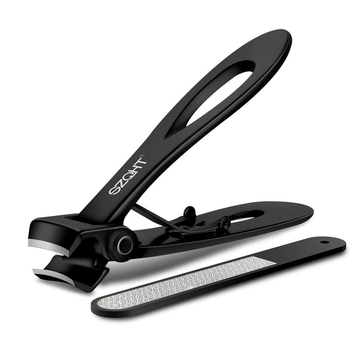 Ultra Wide Jaw Opening Nail Clippers Set, Toenail Clippers for Thick Nails, Heavy Duty Nail Cutter, Stainless Steel Toe Nail Clippers for Seniors, Men & Women Manicure,Pedicure,Big(Black)
