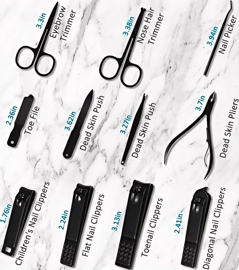 MINKINH Manicure Set Nail Clippers Set Pedicure Kit, 26-Piece Brown