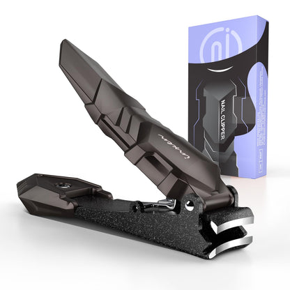 INXEN Nail Clippers for Men with Catcher – No Splash, Self-Collecting Premium Steel Clippers for Fingernails & Toenails, Ideal Gifts for Men& Grooming Gifts, Great Gadget & Stocking Stuffer Gift