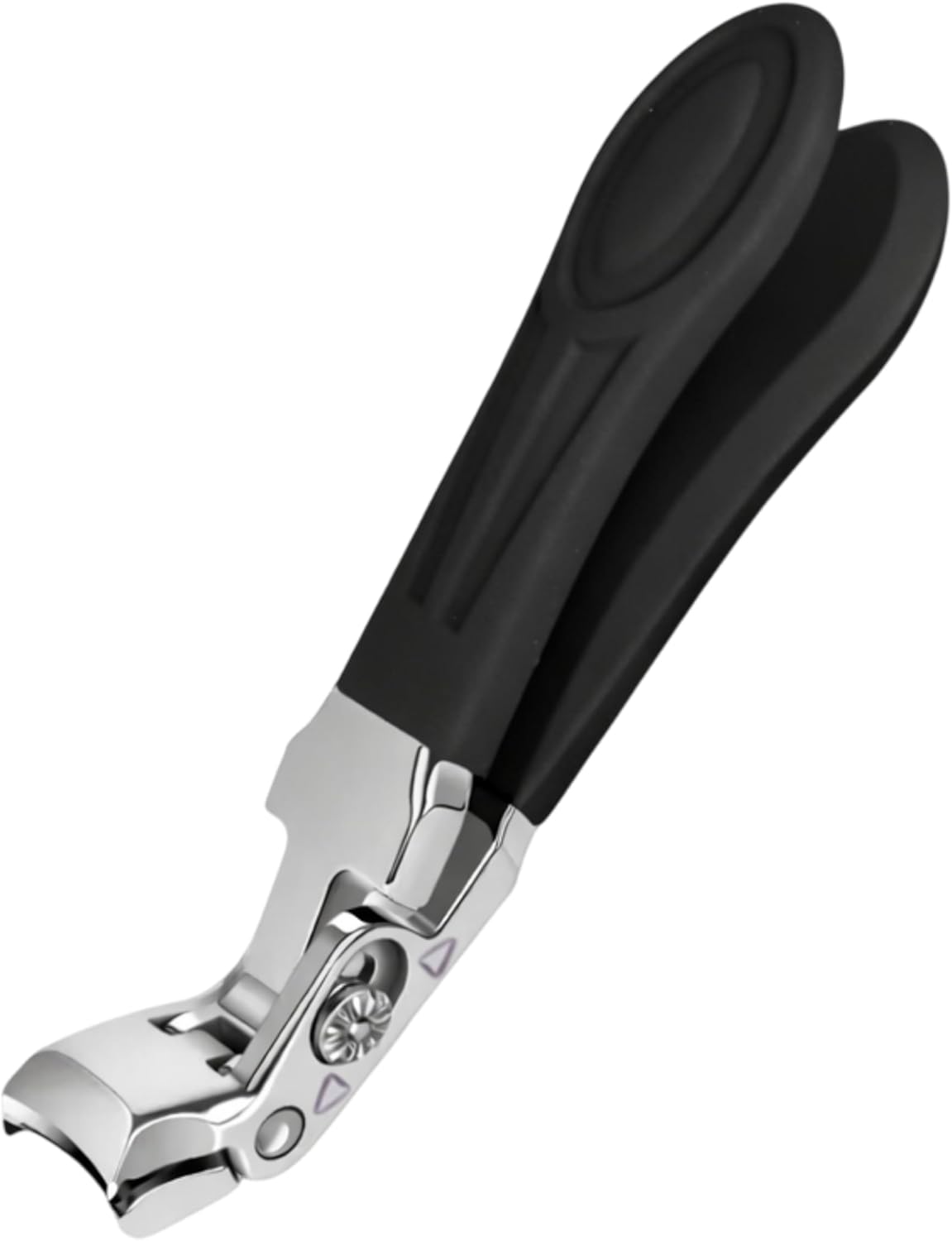 Professional Sapphire Black Angled Nail Clippers for Seniors & Adults – Thick Toenail Clipper with 5'' Nail File, Ultra-Sharp Blades, Nail Catcher, Easy Grip & Safe Home Manicure & Pedicure Care Tool