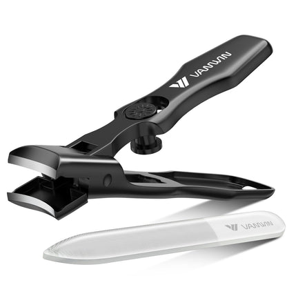 German Nail Clippers for Men Thick Nails, VANWIN Toenail Clippers for Seniors Large Wide Jaw Opening, Heavy Duty No Splash Fingernail Clipper with Safety Lock Nail Clippers with Catcher for Women
