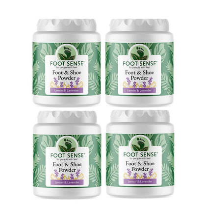 FOOT SENSE All Natural Foot & Shoe Powder, Foot Deodorant, Talc-Free, Odor Eliminator, Disinfects & Deodorizes, Long-Lasting up to 6 Months Safe for Men, Women, Kids, Athletes, 100g (2 Pack)