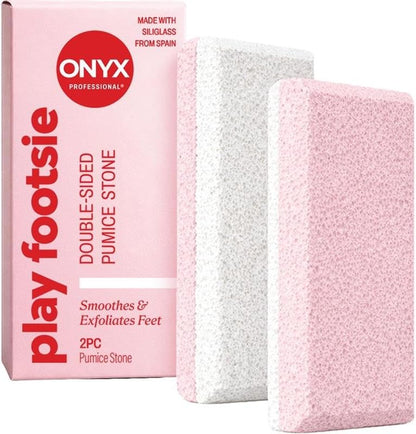 Onyx Professional Double Sided Pumice Stone for Feet, 2 pk - 100% Siliglass