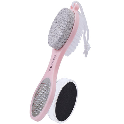 Foot Scrubber Brush with Pumice Stone for Feet Callus Remover Pedicure Tool