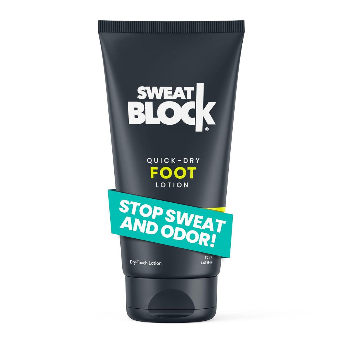 SweatBlock Foot Antiperspirant Lotion, Foot Odor Eliminator, 1.69 fl oz