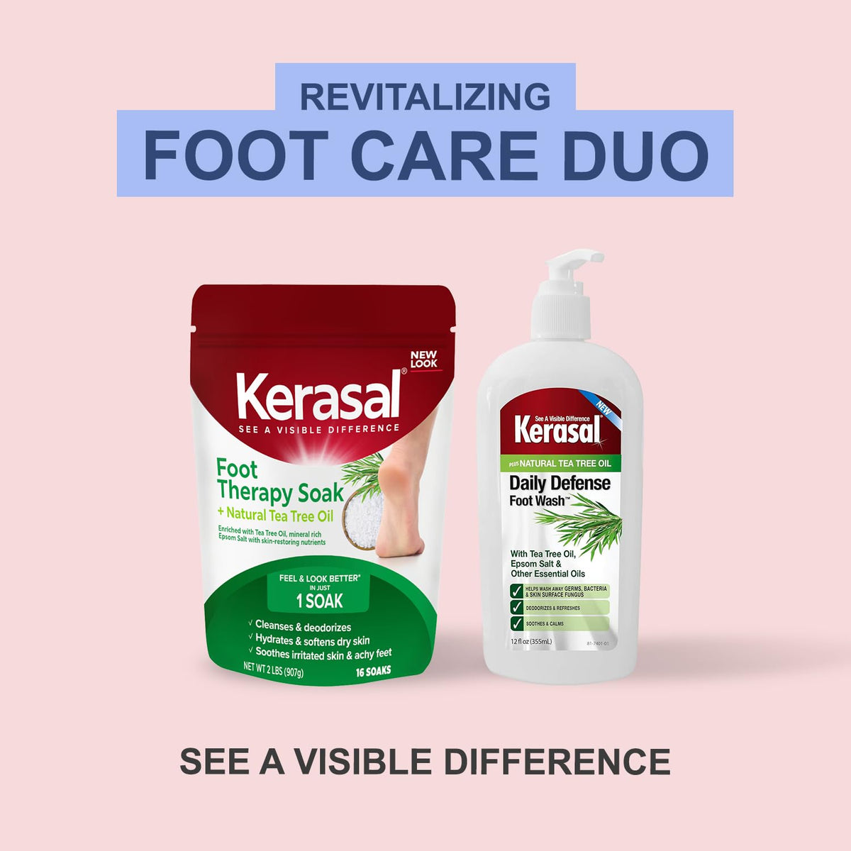 Kerasal Daily Defense Foot Wash, Cleanser, 12 oz