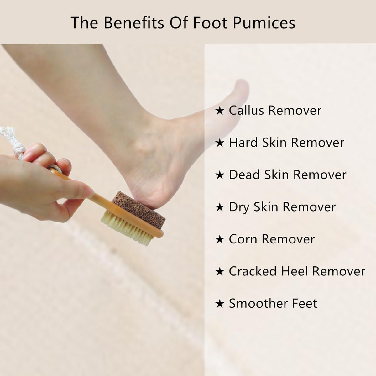 Foot Brush Natural Lava Pumice Stone for Feet Scrub Callus Remover Pedicure