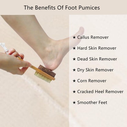 Foot Brush Natural Lava Pumice Stone for Feet Scrub Callus Remover Pedicure