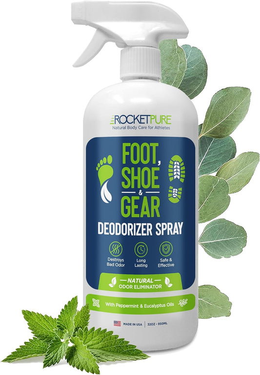 Rocket Pure Natural Foot and Shoe Deodorizer Spray, Mint, 32 fl oz, 1-Pack