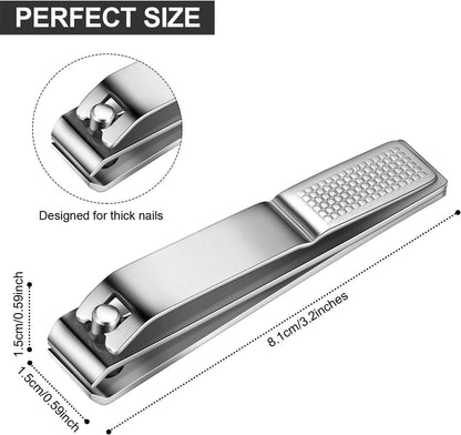 Mudder 6 Pcs Large Toenail Clippers Straight Edge Cutters, Silver