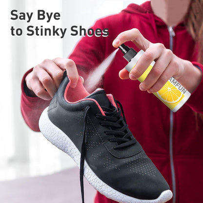 Shoe Deodorizer Spray, Lamfun Natural Odor Eliminator for Smelly Feet, Shoes and Gym Bags, Foot Deodorant Fights Odor, Lemon Fragrance, 150ml