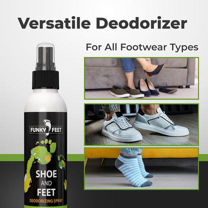 Shoe Deodorizer Spray - Foot Spray 4oz - Foot Deodorant Extra Strength - Shoe Odor Elimination - Essential Oils Blend for Sweaty Feet - 100% Natural and Organic - Made in USA