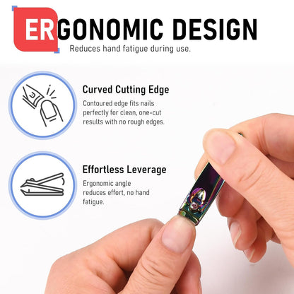 FiriKer Nail Clippers with Nail File, Fingernail Clipper, Toe Nail Clippers