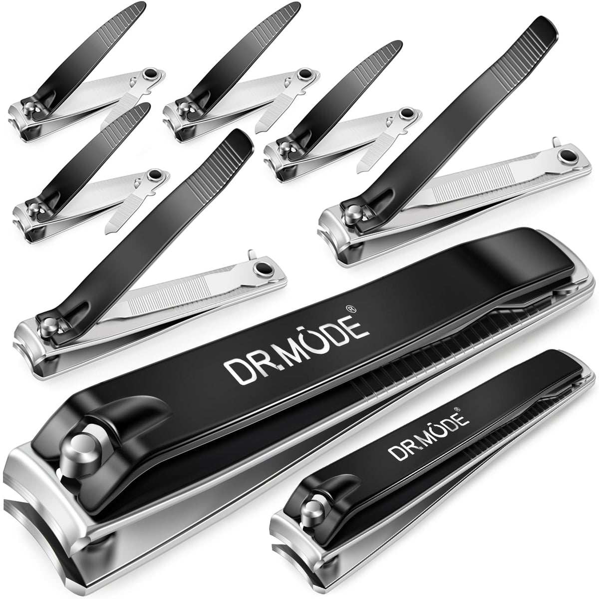 DRMODE Finger Nail Clippers Adult, 8 Pack for Men Women