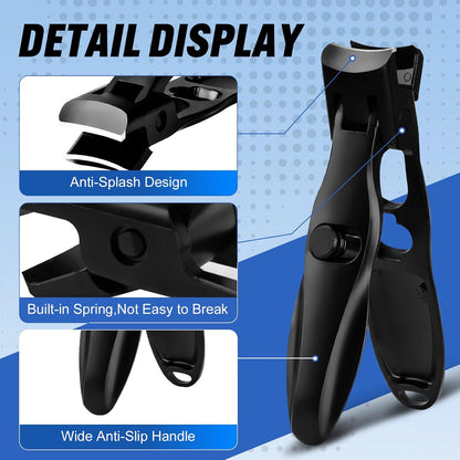 Wide Jaw Nail Clippers, Stainless Steel, Professional Fingernail Clipper