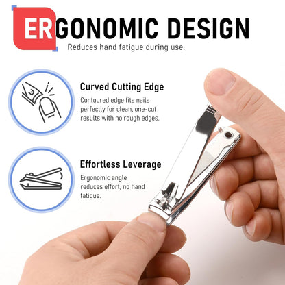 FiriKer Nail Clippers with Nail File, Fingernail Clipper, Toe Nail Clippers