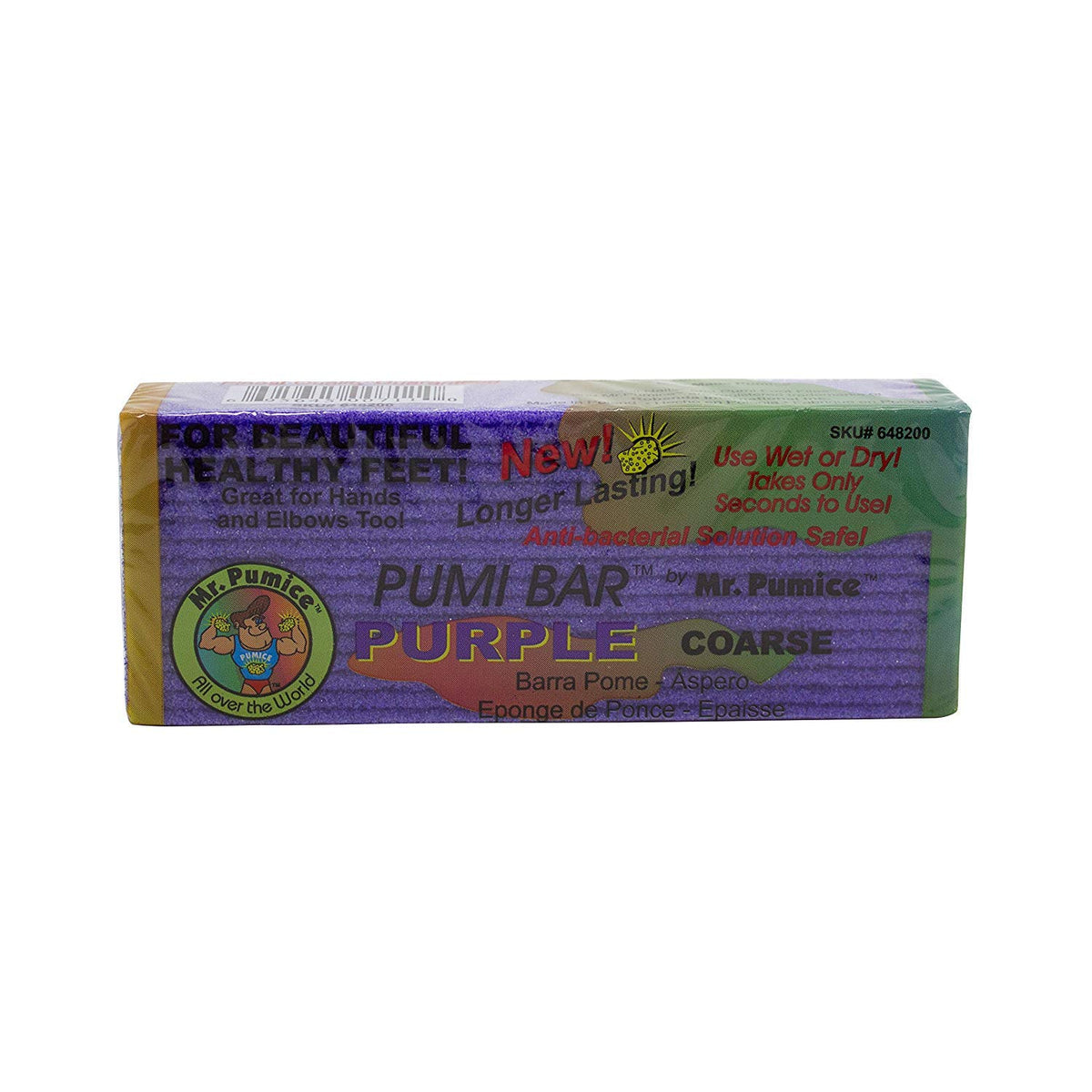 Mr. Pumice Purple PUMI Bar - Extra-Coarse, Pumice Stone for Feet Callus Remover, Pedicure Tools for Feet, Foot Scrubber for Dead Skin Remover, Foot Care, 6 Pack