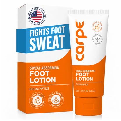 Carpe Sweat Absorbing Foot Lotion, Eucalyptus - Fights Sweaty Feet