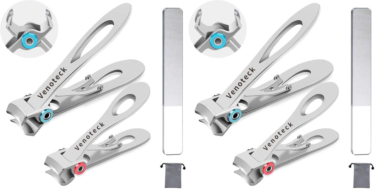 Nail Clippers Set,Fingernail Toenail Clippers for Thick Nails,Nail Clipper for Adult Men Women Seniors