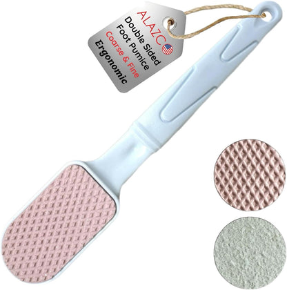 Double-Sided Pumice Stone & Foot File Rasp Heels Scraper Scrubber Cracked Feet Instant Exfoliator Buffer Dead Hard Skin Callus Remover – Elbows Hand Feet Pedicure Tool Corn Softener Sole Smoother