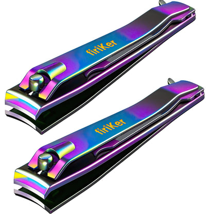 FiriKer 2PCS Silvery Nail Clippers Set, Fingernail and Toenail Clippers