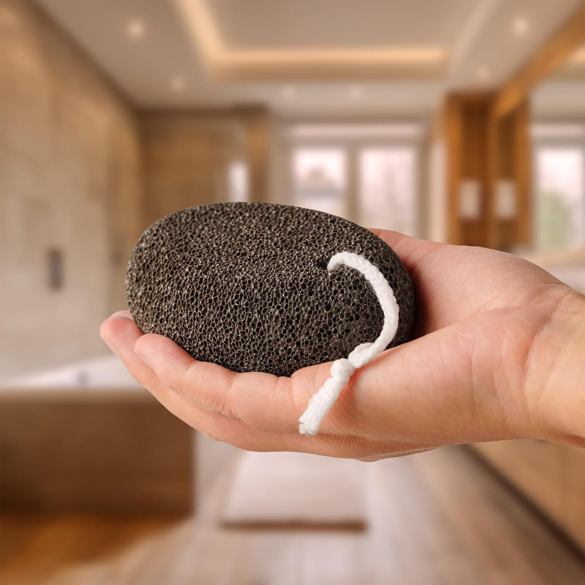 Extra Thick Pumice Stone for Feet and Hands – Ergonomic, Durable Natural Foot File – Gray, 3.9x2.8x1.6 in – Ideal for Cracked Heel Treatment,Callus Remover for feet&Dead Skin Exfoliation