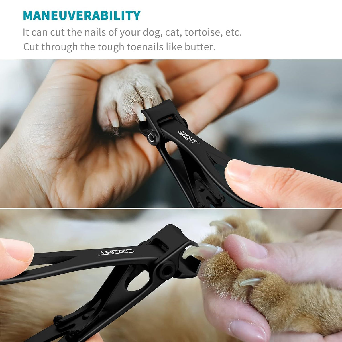 Ultra Wide Jaw Opening Nail Clippers Set, Toenail Clippers for Thick Nails, Heavy Duty Nail Cutter, Stainless Steel Toe Nail Clippers for Seniors, Men & Women Manicure,Pedicure,Big(Black)