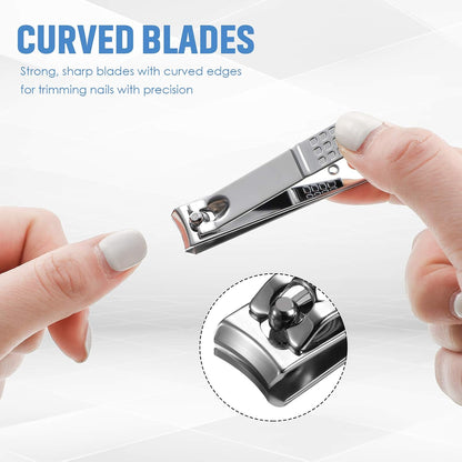 Yaomiao 12 Pieces Nail Clipper Set Stainless Steel Nail Cutter Fingernails and Toenail Clipper Cutter for Women Men (Silver)