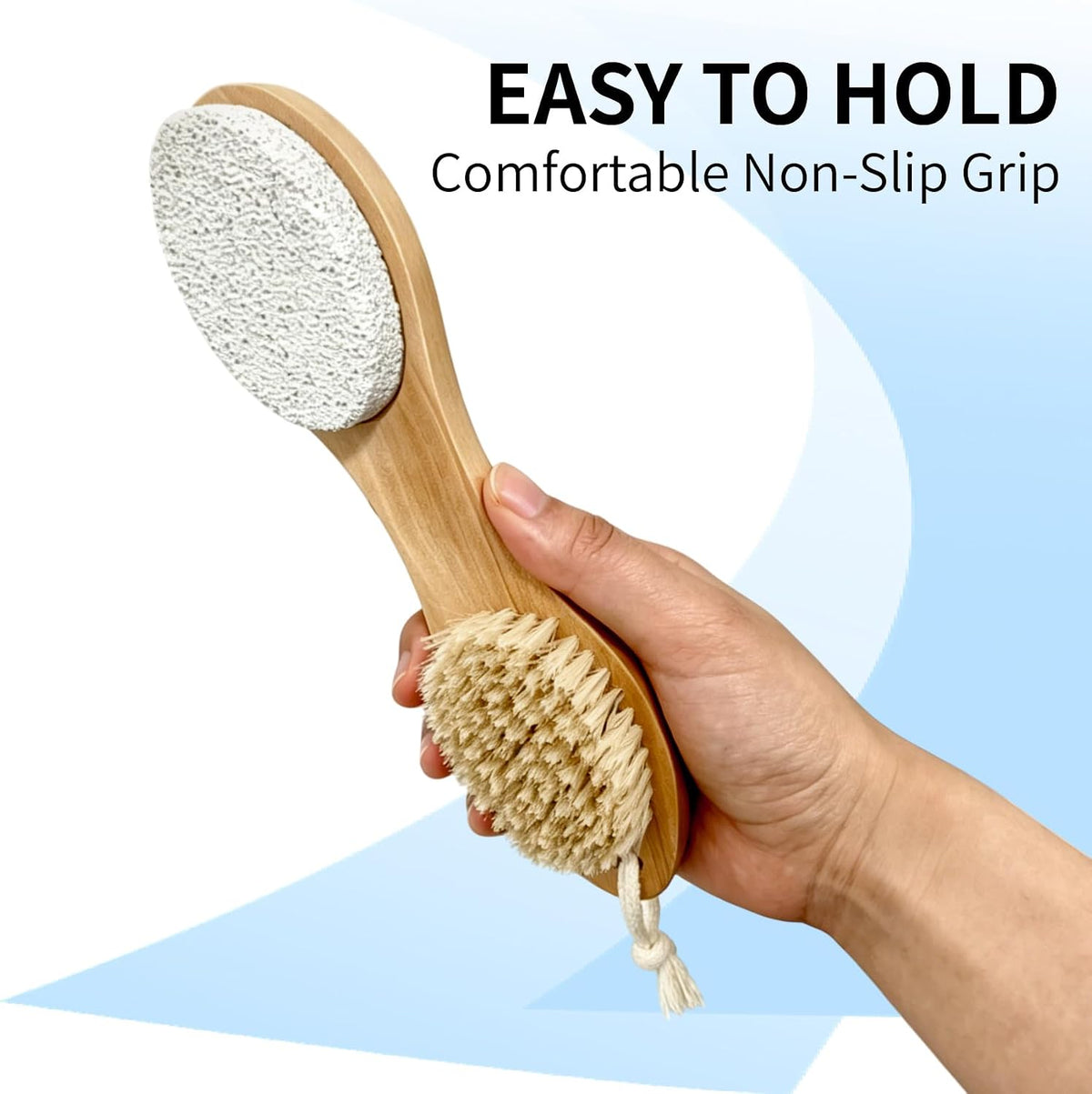 4 in 1 Foot Scrubber with Pumice Stone – Foot File Callus Remover for Dead Skin, Foot Brush for Shower, Foot Rasp and Sand Paper Pedicure Tools, Home Foot Care Kit for Dry Feet