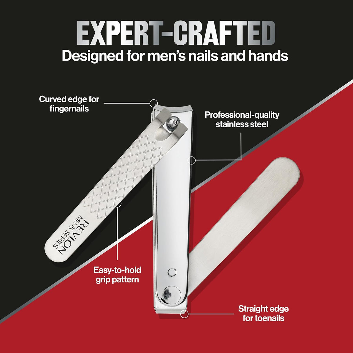 Revlon Men's Series Dual-Ended Nail Clipper, 1 Count