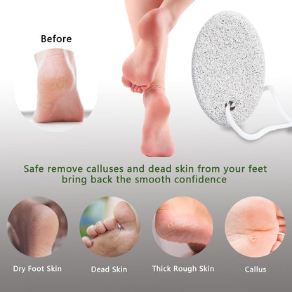 8PCS Natural Pumice Stone for Feet, Borogo Lava Pedicure Tools Hard Skin Callus Remover