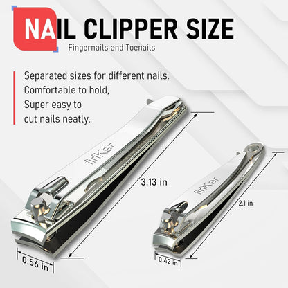 FiriKer Nail Clippers with Nail File, Fingernail Clipper, Toe Nail Clippers