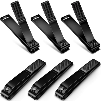 Mudder 6 Pcs Large Toenail Clippers Straight Edge Cutters, Silver