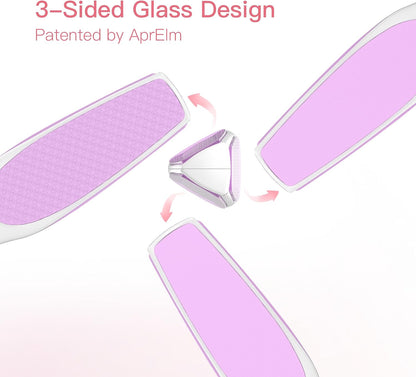APRELM 3-Sided Nano Glass Foot File, 3-in-1 Coarse/Medium/Fine Foot Callus Remover, Professional Callus Remover for Feet Hard Skin Smooth Polishing (Pink)