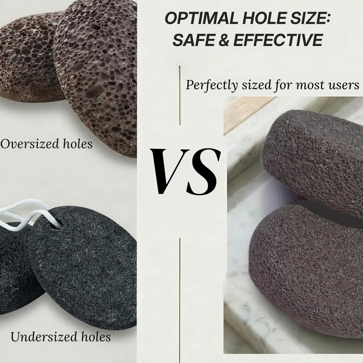 JINTONE Foot Pumice Stone Black & White 2-Pack