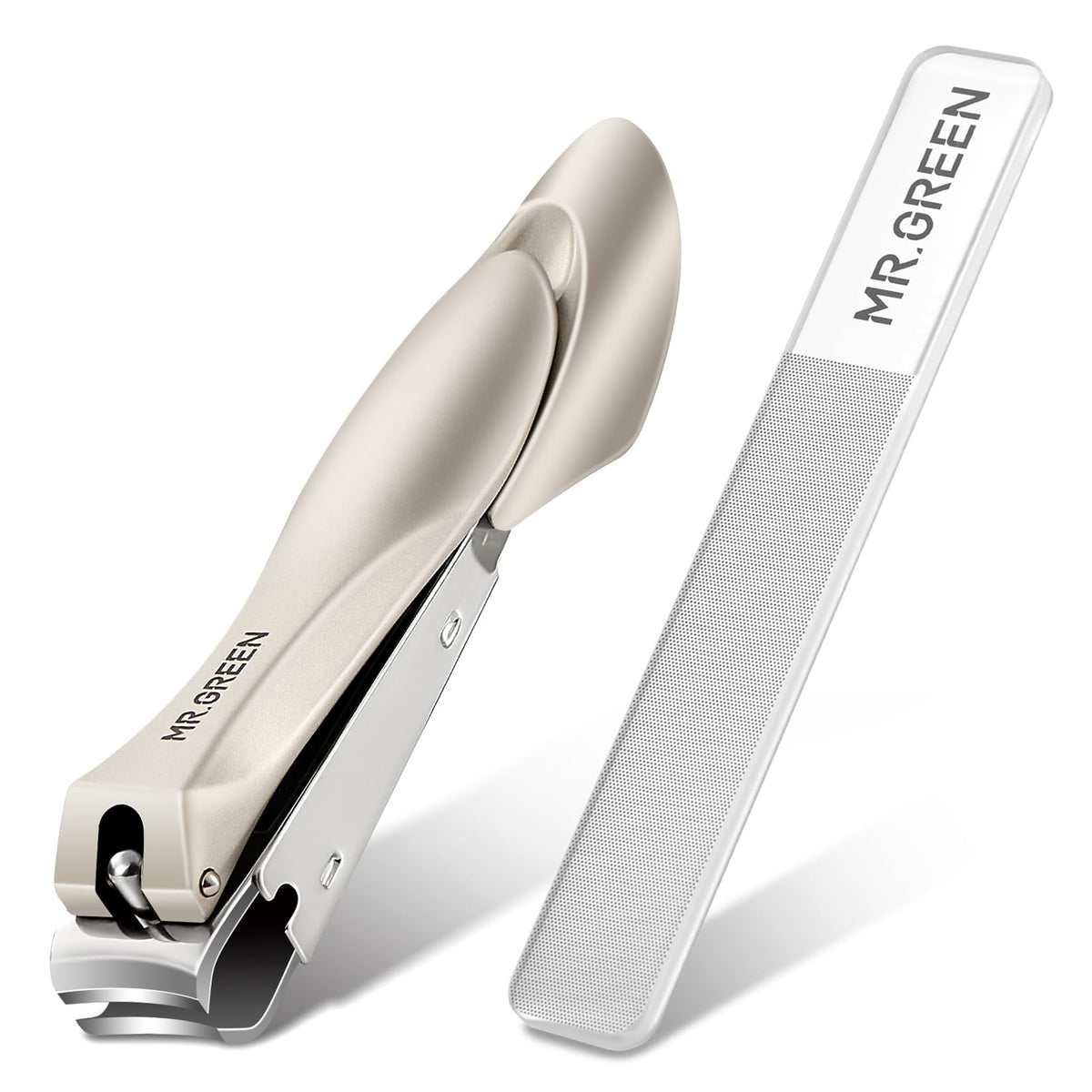MR.GREEN Nail Clippers Stainless Steel Anti Splash Fingernail Cutter Manicure Tools Bionics Design Pedicure Scissor Nail Trimmer (Nail Clipper Two-Pack (Medium+Large))