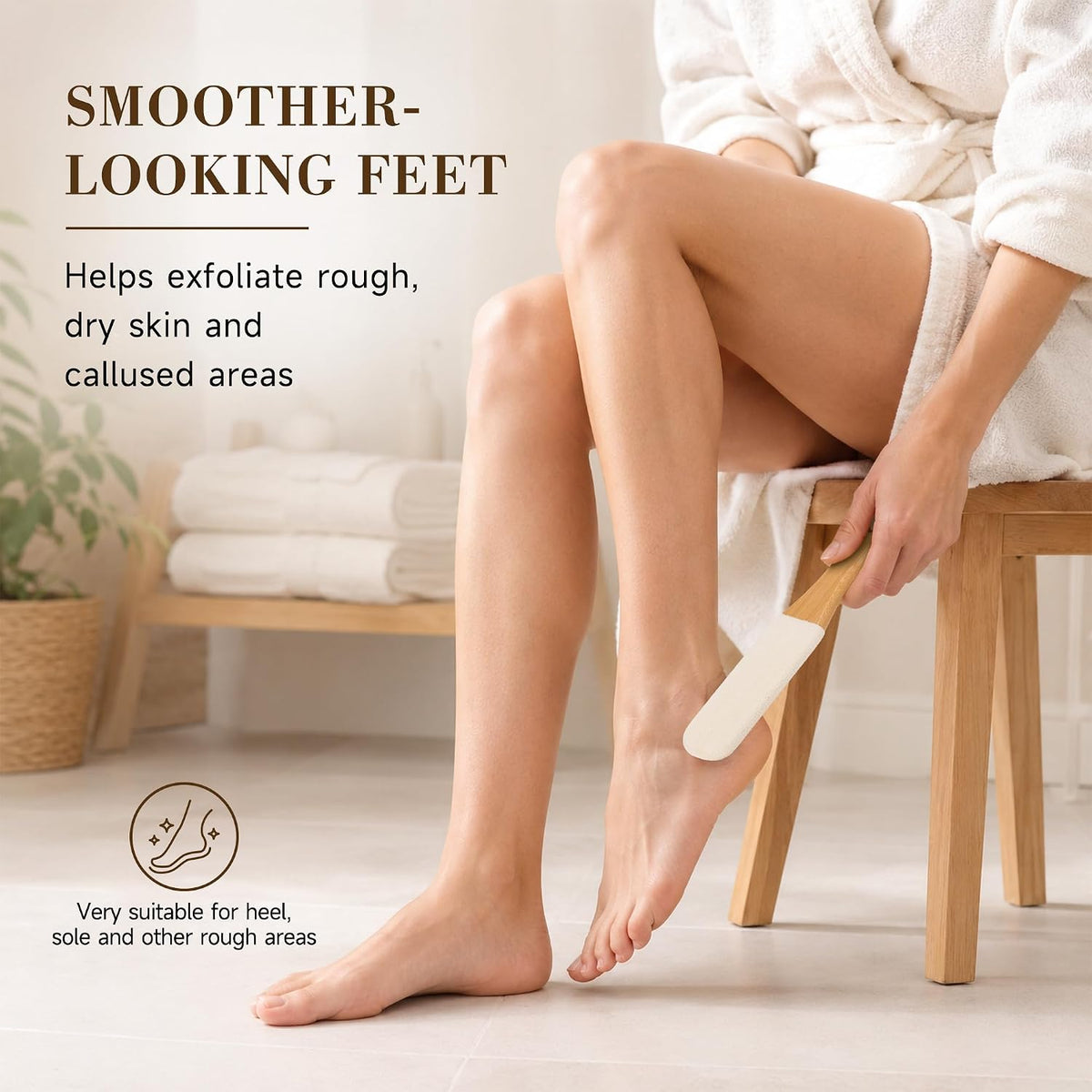 SAMEBUTECO 4Pk Pedicure Foot File Pumice Stone White Corundum Callus Dead Skin Remover