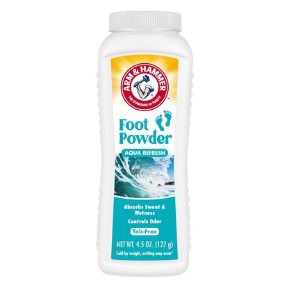 Arm & Hammer Soothing Foot Powder, Odor Control, Aqua Refresh Scent, 4.5 oz