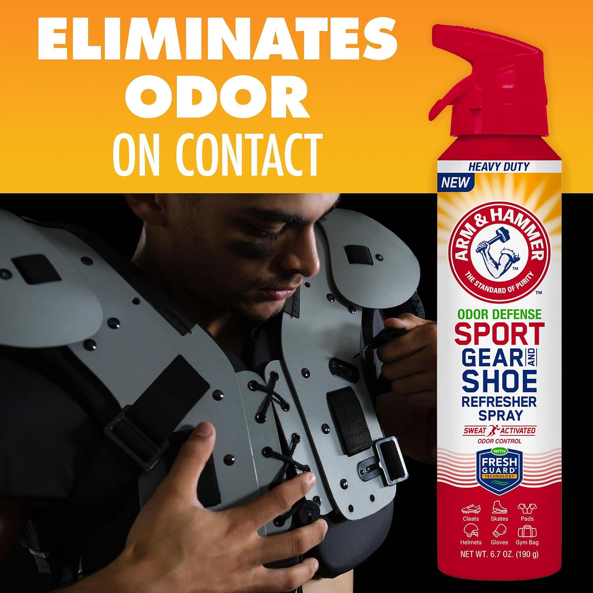 Arm & Hammer Odor Defense Sport Gear & Shoe Refresher Spray, 6.7 oz