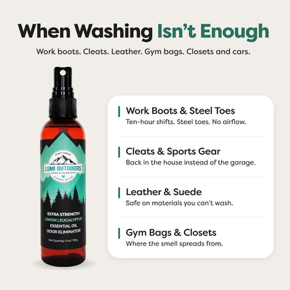 Lumi Outdoors Natural Shoe Deodorizer Spray - Odor Eliminator