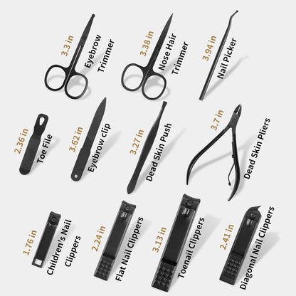 MINKINH Nail Clippers Set Manicure Pedicure Kit, 26-Piece Stainless Steel