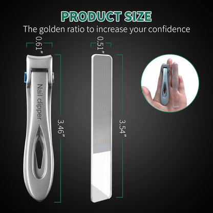 SZHLUX Nail Clippers Ultra Wide Jaw Opening Fingernail and Toenail Clippers Set for Thick Nails Cutter for Ingrown Manicure,Pedicure,Men & Women Big, Silver